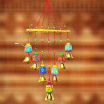 Rajasthan Handcrafted Wind Chimes Door/Wall Hangings (V Shape Small Bell)